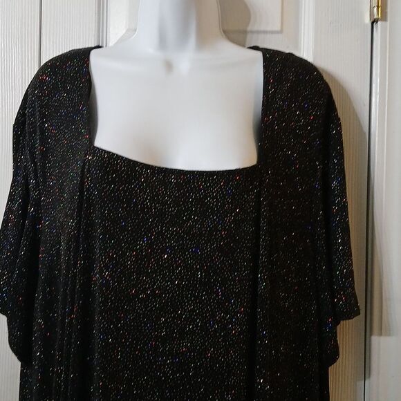 Delta Burke Collection vintage full length stretch sparkle dress Sz 4X NWOT - Picture 4 of 11